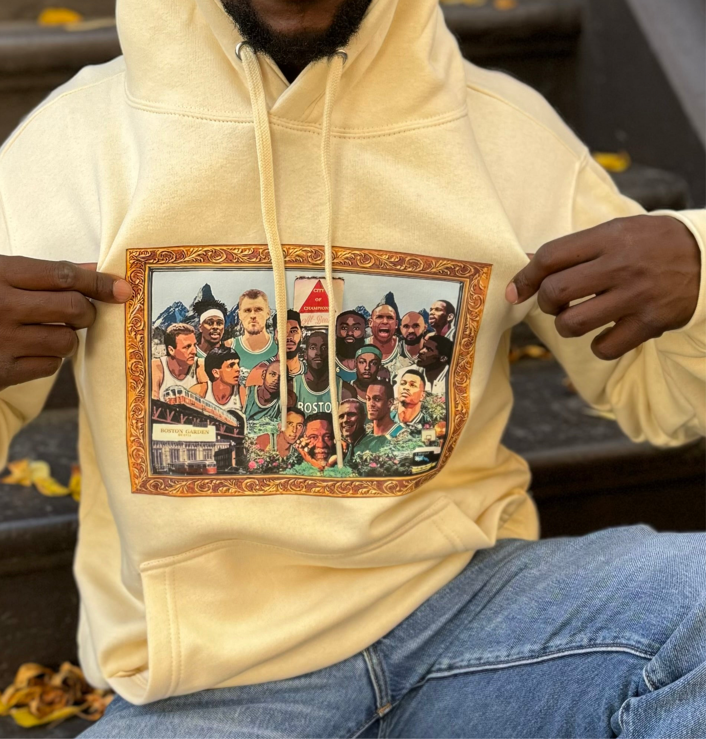 Boston Garden champion edition cream hoodie