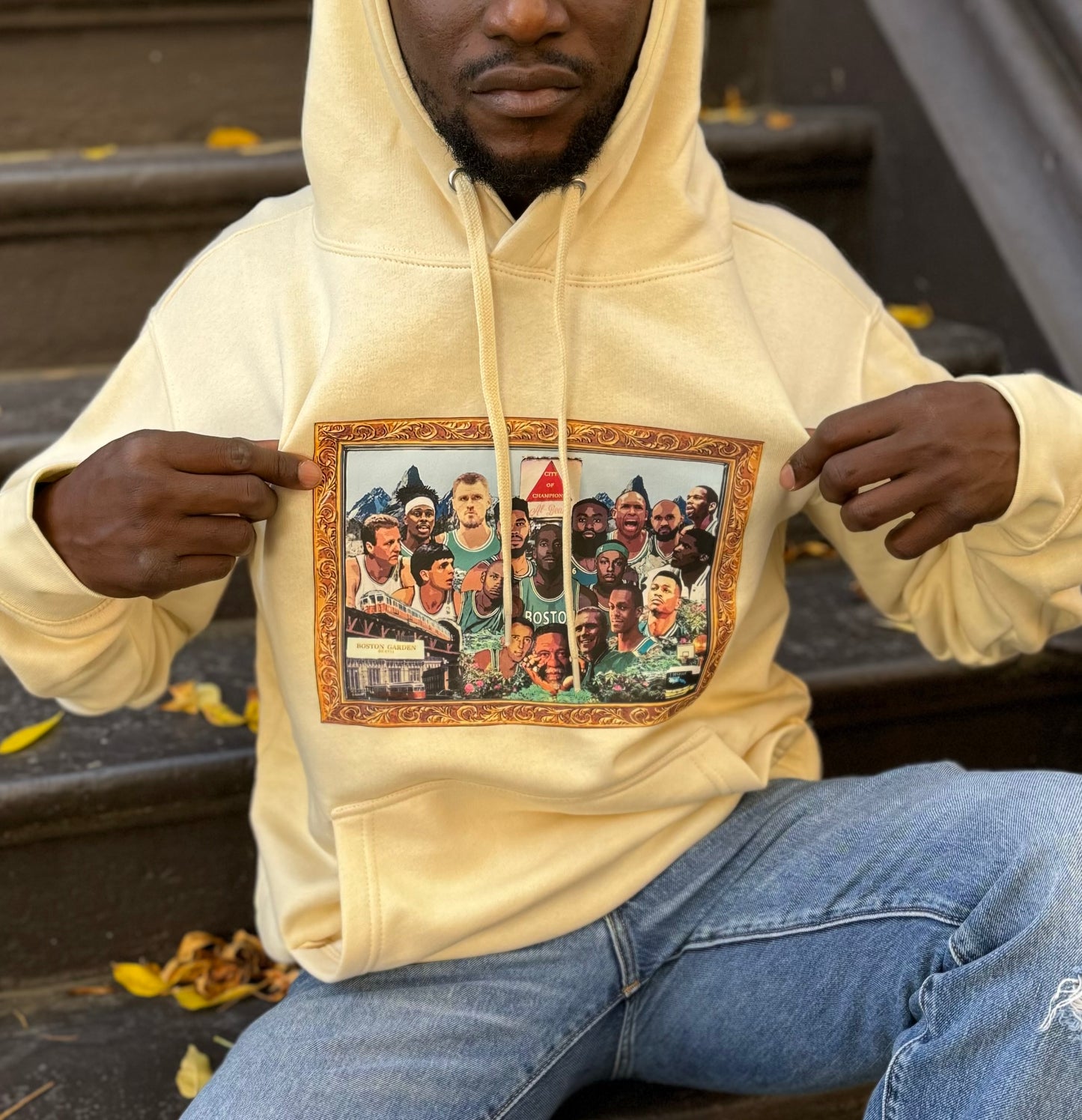 Boston Garden champion edition cream hoodie