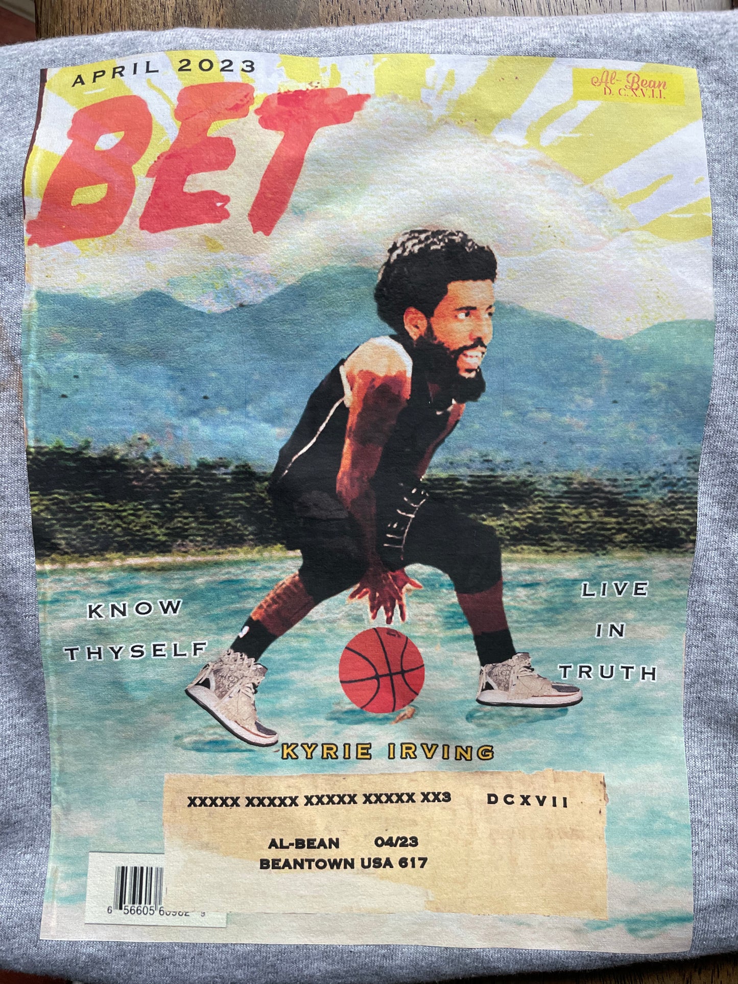 Kyrie on water magazine graphic tee