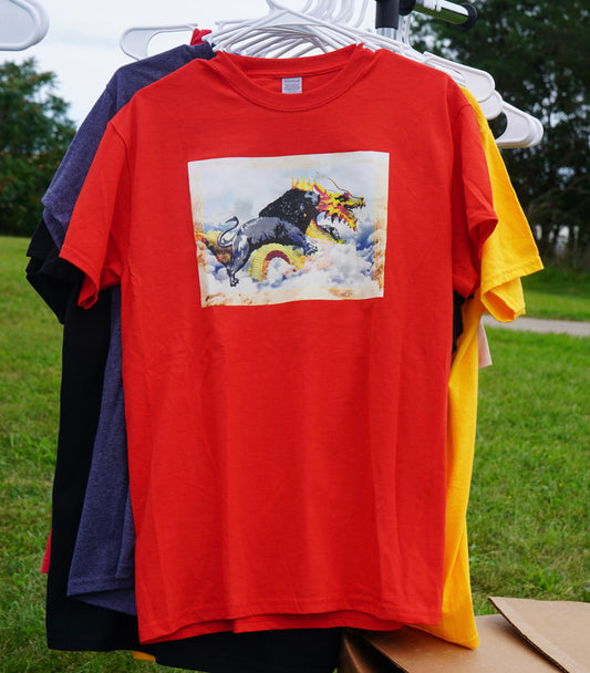 Lion & Dragon above the clouds tee